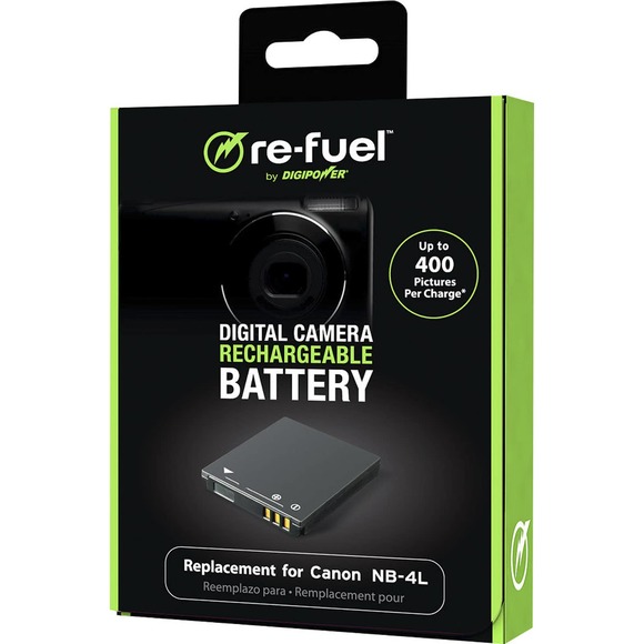 Digipower - Re-Fuel Rechargeable Lithium-Ion Replacement Battery for Canon NB-4L